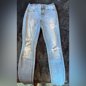 Maurices Light Blue Distressed Skinny Jeans